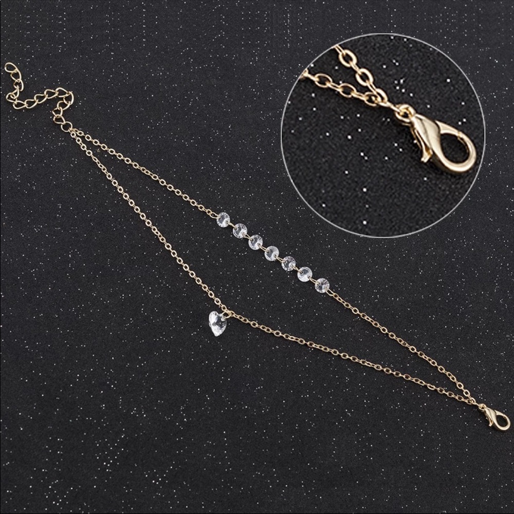Crystal Heart ♡ Layered Bracelet GIFT - Picture 3 of 7